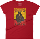 Chimpanzee - He loves me, he loves me not - Women's crew neck T-shirt