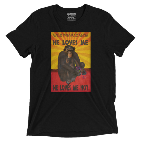 Chimpanzee- He loves me, He loves me not- Vintage Black Tee