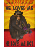Chimpanzee - He loves me, he loves me not - Canvas Tote