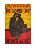 Chimpanzee- He loves me, He loves me not- Vintage Black Tee