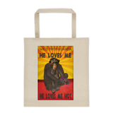 Chimpanzee - He loves me, he loves me not - Canvas Tote