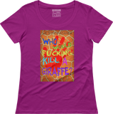 Giraffe - Who would f'in kill a giraffe? - Women's scoop neck T-shirt